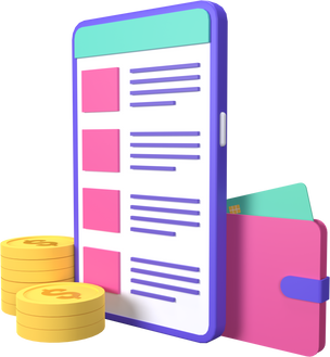 3D Rendering Electronic Wallets and Online Transactions